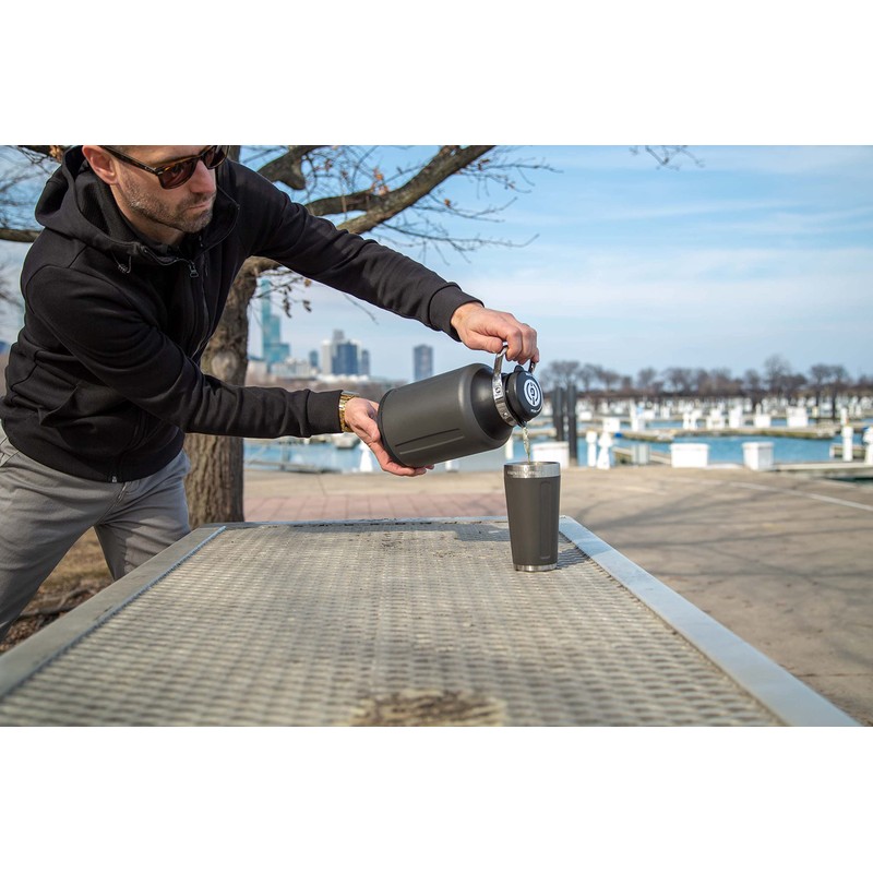 GrowlerWerks Element Stainless Steel Growler – Double-Wall Vacuum-Insulated for Cold