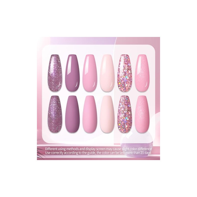 UR SUGAR UV Nagellack Rosa Glitzer, Schellack Nagellack Rosa Gel
