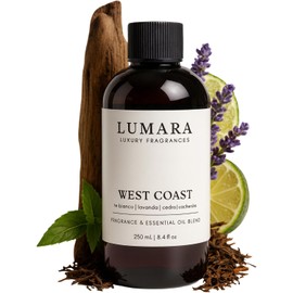 LUMARA Aceite Aromático para Difusor Inspirado en hotel Westin Aroma Fresco y Elegante con Té Blanco, Bergamota, Jazmín, Lavanda, Pera, Cedro, Ámbar y Vainilla Para Microdifusión en Seco, Humidificador y Ultrasónico 250 ml
