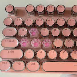 Cat Claw Keycap Backlight Keycap Cute Resin Keycap ESC Keycap Replacement for Cherry MX Switch Mechanical Keyboard DIY Decoration (Pink x 4)