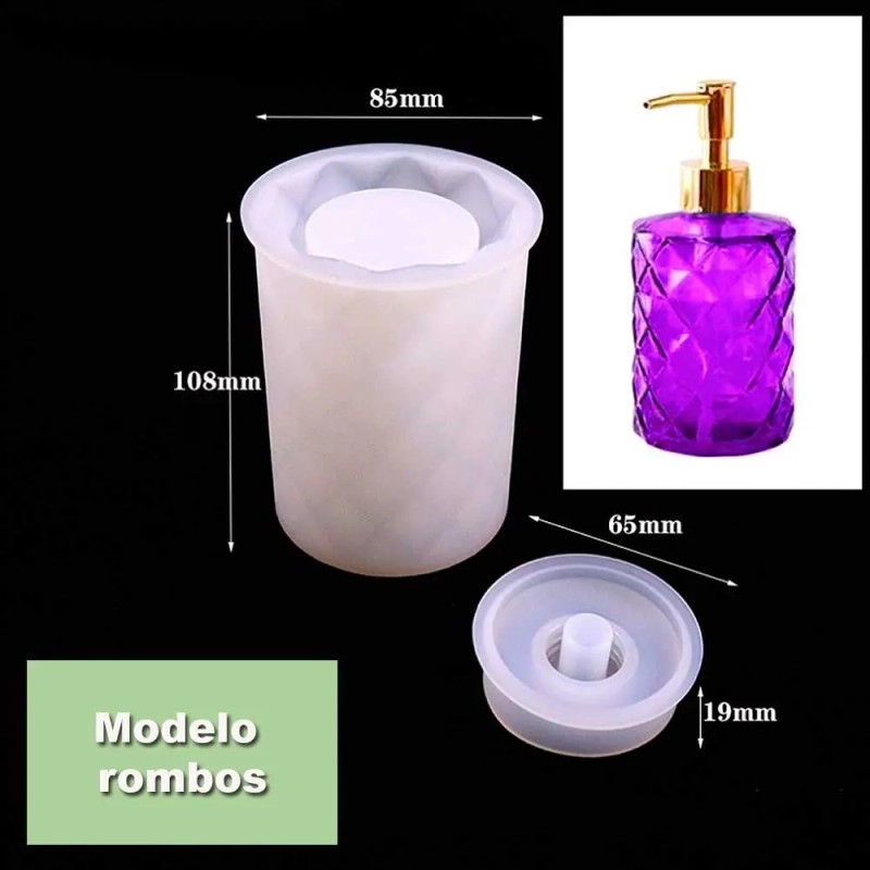 Molde Silicon Dispensador Jabon Multiusos Resina Epoxica