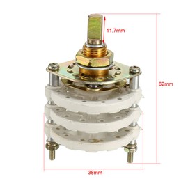 uxcell 3P4T 3 Pole 4 Position 3 Deck Band Channel Rotary Switch Selector with Knob