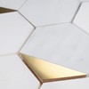 NBG-1 3“ Hexagon White and Gold Metal Stainless Steel Polished