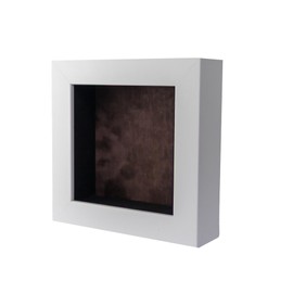 CountryArtHouse 8x8 White Shadow Box Frame with A 1 3/4" Usable Depth Includes Brown Suede Acid-Free Backing, UV Resistant Acrylic, & Hanging Hardware