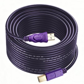 wawpi Printer Cable, USB 2.0 Cable A-Male to B-Male for Printer/Scanner (30 ft)