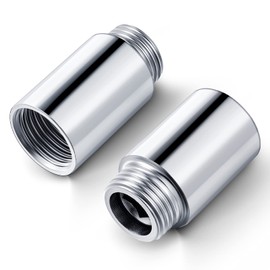 Amylove 2 Pcs Shower Head Extension Arm Stainless Steel Shower Pipe Extension 1/2pt Male to 1/2pt Female Thread Cast Pipe Fitting Coupler Adapter(1.2 Inch)