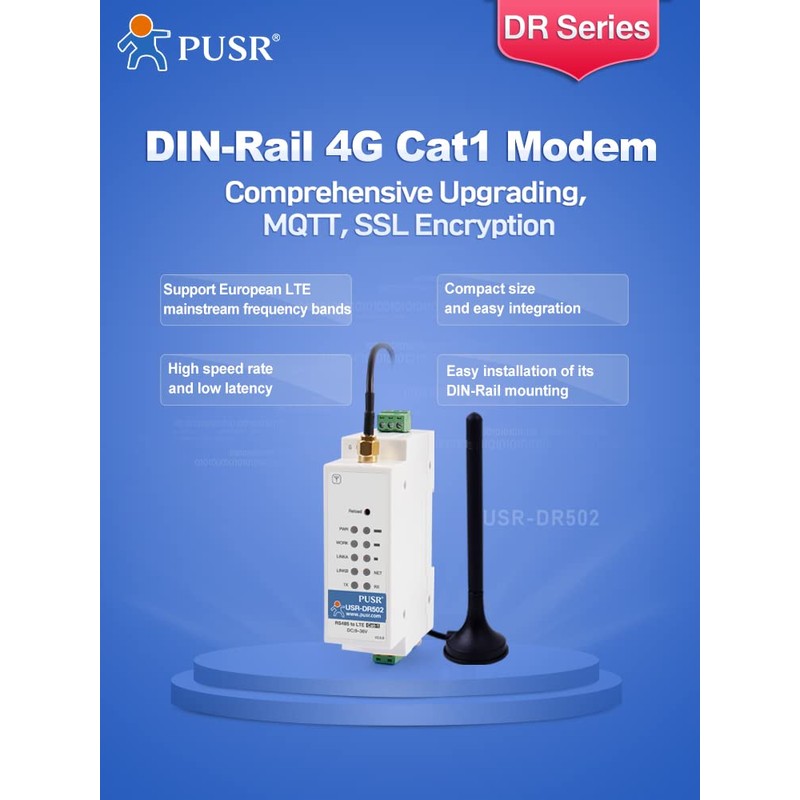 USR-DR502-E Europe HTTP MQTT GSM SMS 4G LTE Cat 1