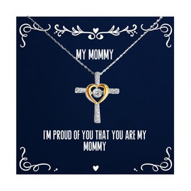 Mommy Gifts For Mom, I'm proud of you that you are my mommy, Cool Mommy Cross Dancing Necklace, Jewelry From Daughter, Baby shower gifts, New mom gifts, Mom to be gifts, First time mom gifts, Unique