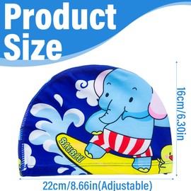 Swimming Cap Kids, 2 Pcs Swim Cap for Kids Girls Boys, swim hat kids, for Kids Boys Girls Aged 4-10, Stretchy Swimming Hat Kids Boys Girls Teens, Comfortable Swim Hat Kids