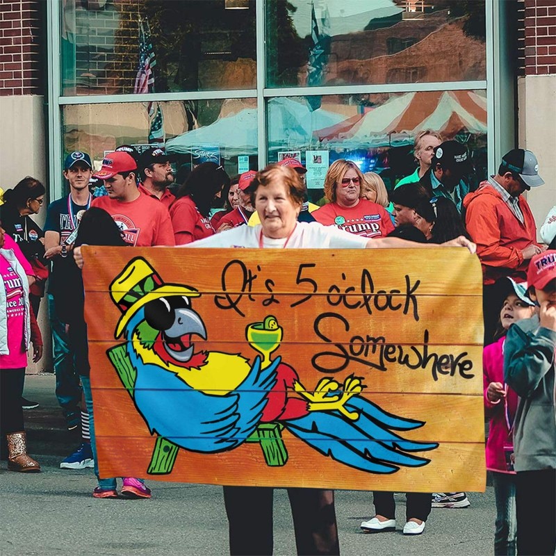 It'S 5 O'Clock Somewhere Parrot Flag 3x5 Ft Outdoor Decoration
