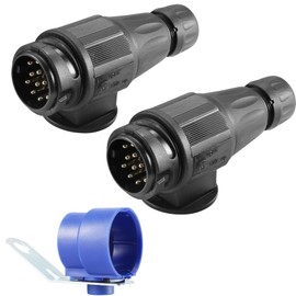 AGRISHOP 13 Pin Trailer Plug,2pcs 13 pin Male Trailer Plug,13pin Trailer Electric Plug, 13pin Towbar Plug,Trailer Plug Holder,RV Car Auto Caravan Towing Plug 7pin