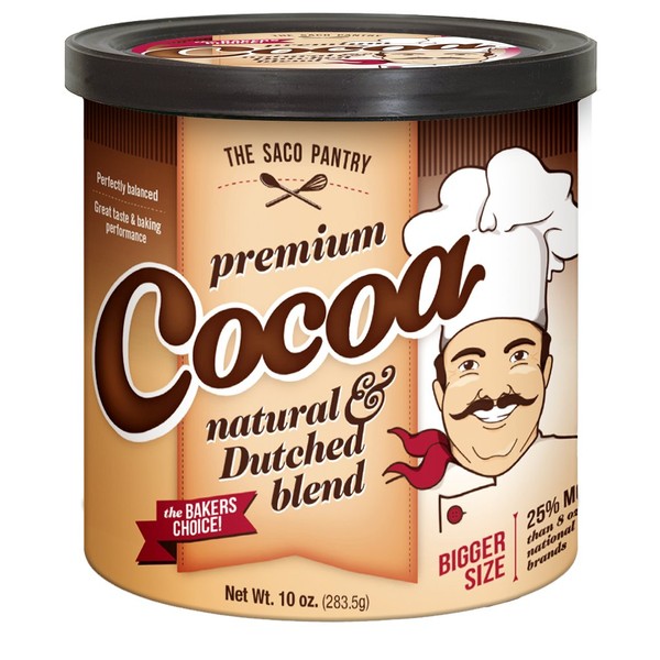 Saco Premium Baking Cocoa, 10-Ounce Canisters (Pack of 12)