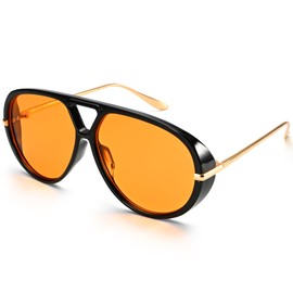 Dollger Oversized Aviator Sunglasses for Women Trendy Retro Large Frame Designer Ladies Shades Sunglasses