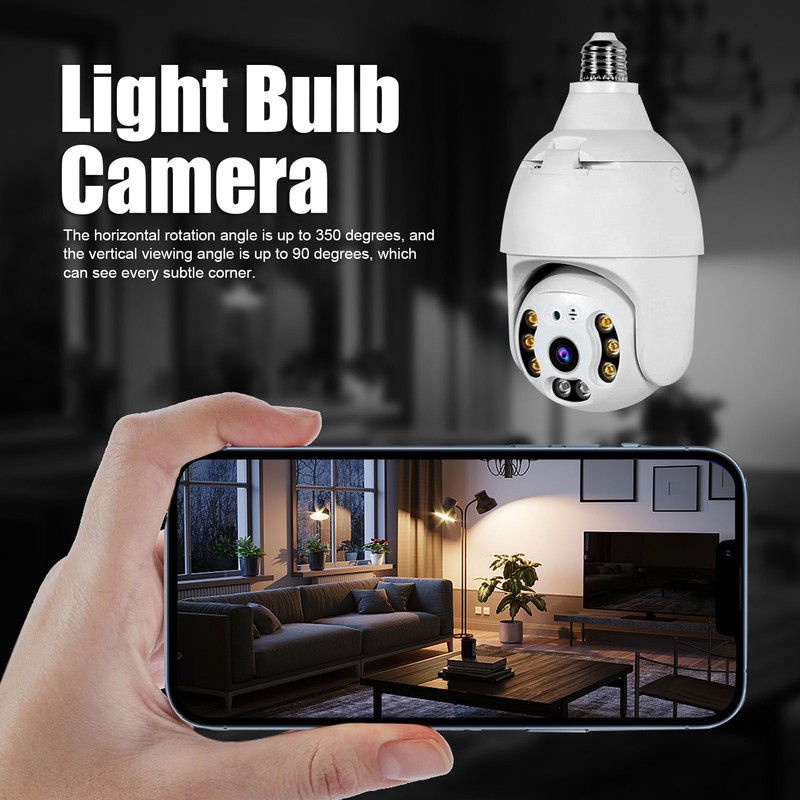 WiFi Light Bulb Camera 1920 X 1080 Wireless Home Surveillance