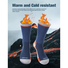 TENYSAF Wool Hiking Socks for Men - Women Crew Merino Wool Socks with Cushion for Camping Hunting Work,4 pack