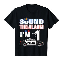Kids Police Car 1st Birthday Boy 1 year old Cop Policeman Officer T-Shirt