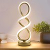 Modern Spiral Table Lamp, Bedside Lamp with Dimmable Metallic Bedside