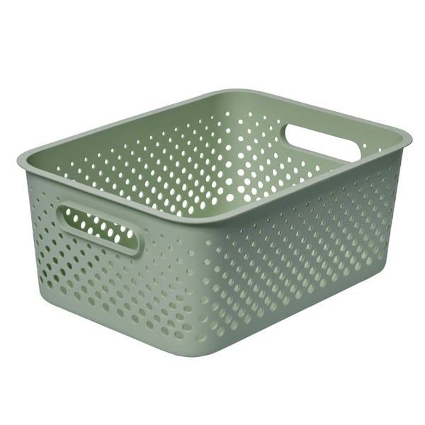 SmartStore Plastic Storage Basket with Handles 11.4L Medium | Durable,