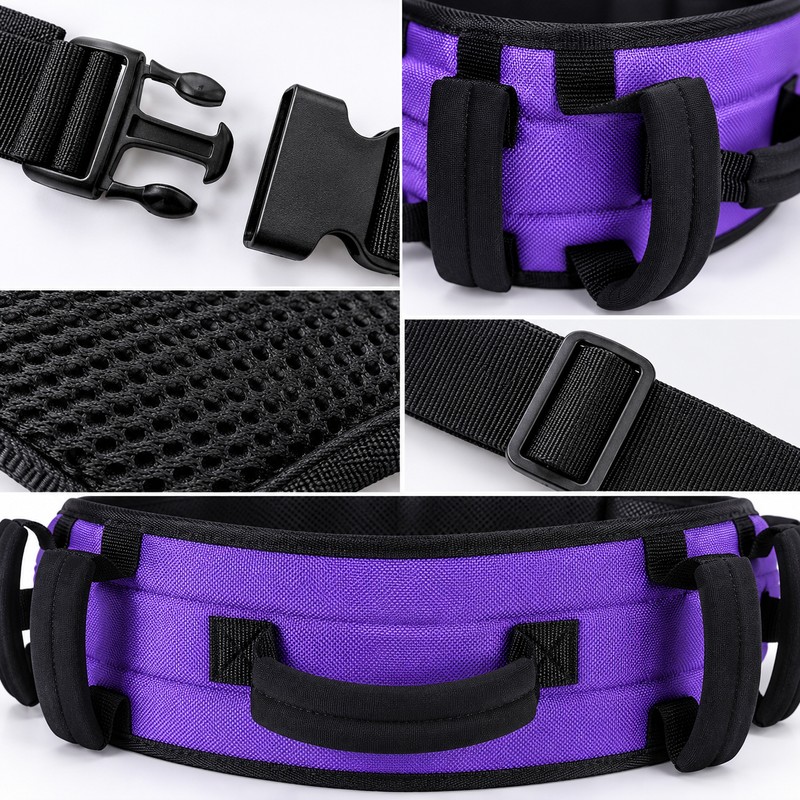 Adjustable Gait Belt for Elderly Mobility Assistance – 7-Handle Padded