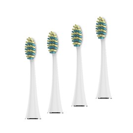 Voom Sonic Pro 7 Series Replacement Brush Heads Advanced Bristle Technology Soft Dupont Nylon Bristles Oral Care - White - Pack of 4