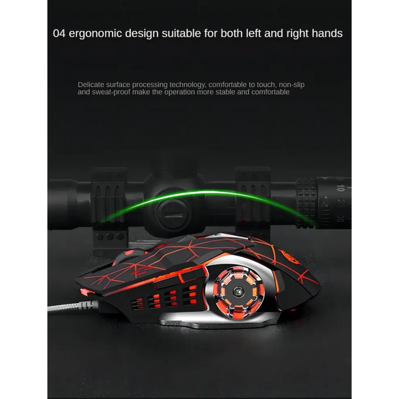 Mouse Gamer K-Snake Q5 con 6 Botones, 3200 dpi y