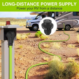 Nilight 50FT 30 Amp RV Locking Extension Cord 125V Heavy Duty 10/3 Gauge Pure Copper STW Wire UL ETL Listed 3 Prong TT-30P L5-30R Weatherproof Suit for Camper Caravan Trailer Bright Green