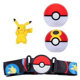 Bandai JW2720 Pokémon Clip 'N' Go-1 Ceinture, 1 Poké Repeat Ball et 1 Figure 5 cm POK Belt Wave 11, Caricature, Pikachu 2, M