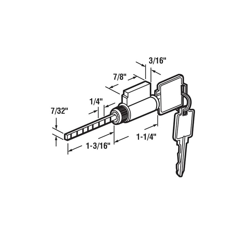 Replacement Keyed Cylinder for Sash Controls Patio Handle Sets -