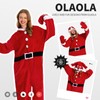 OLAOLA Unisex Adult Christmas Costume, Adult Santa Onesie, Plush Xmas
