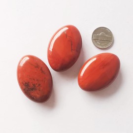 Manekieko Manekieko Natural Red Jasper Mini Oval Palm Pocket Healing Crystal Massage Spa Energy Stone,Crystals and Healing Stones