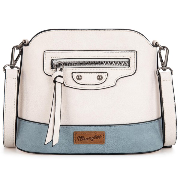 Wrangler Crossbody Bag for Women Color-Block Leather Cross Body Purses