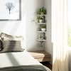 Alsonerbay Floating Corner Wood Shelves, 4 Tier Wall Mounted Rustic