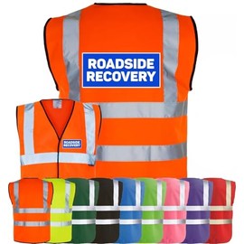 Corporate Togs RECOVERY DRIVER Printed Vest, Hi-Vis Vest, Sleeveless, 2 Hi-Vis Strips, Fully EN471 Health & Safety Compliant Gear, Small-3XL | Safety Vests