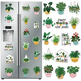 16 Pieces Plant Fridge Magnets, Cute Potted Plant Refrigerator Magnets Plant Magnetic Stickers Plant Magnets for Fridge Plant Lovers Home Kitchen Office Locker Whiteboard Car Garage Decor