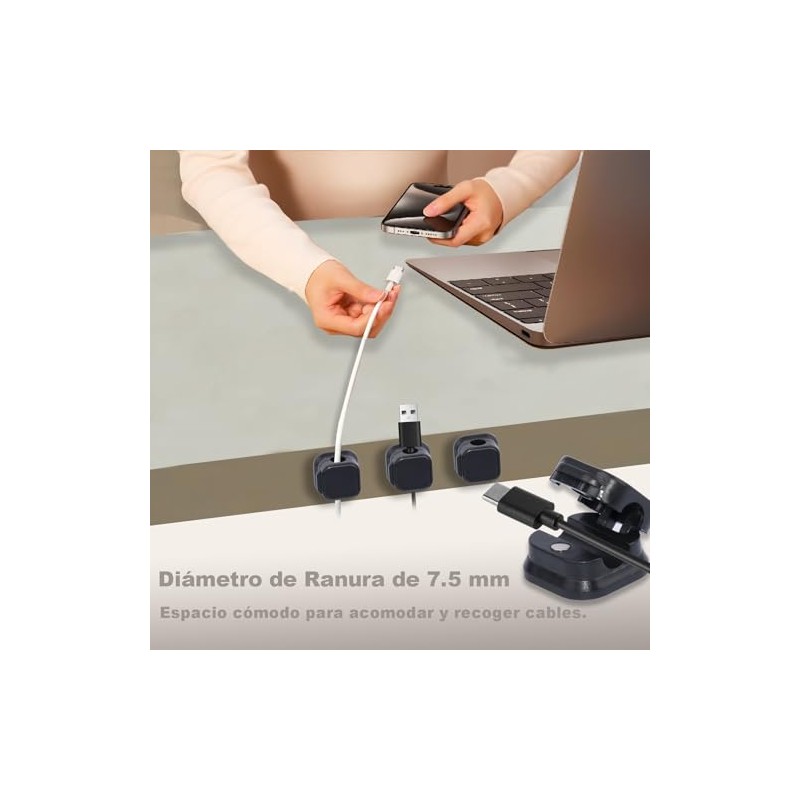 20 Piezas Organizador de Cables Magnético - Clips Organiza Cables