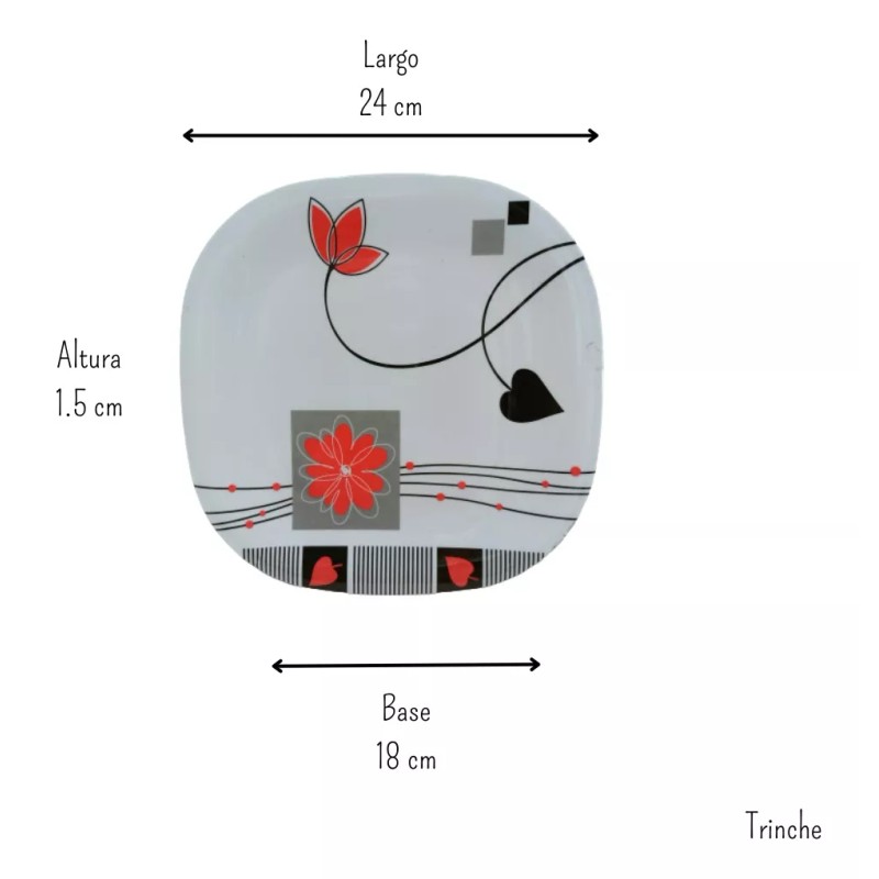 Anforama- Tab and Kit Vajilla Tipo Plastico De Melamina Cuadrada