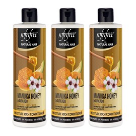 Sofn’free Moisture Rich Conditioner with Manuka Honey & Avocado Natural Hair Butter and Hair Moisturizer for Coily & Curly Hair - 11.83 Fl Oz (Pack of 3)