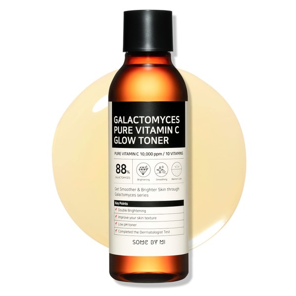 SOME BY MI Galactomyces Pure Vitamin C Glow Toner / 6.76Oz, 200ml / Brightening and Refreshing / Exfoliators for Sensitive Skin / Improvement of Skin Irritation and Elasticity Care / Facial Skin Care