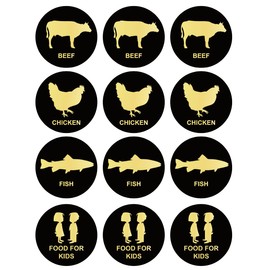 1.5 inch 300PCS Beef Chicken Fish Food for Kids Stickers Removable Stickers for Food Party
