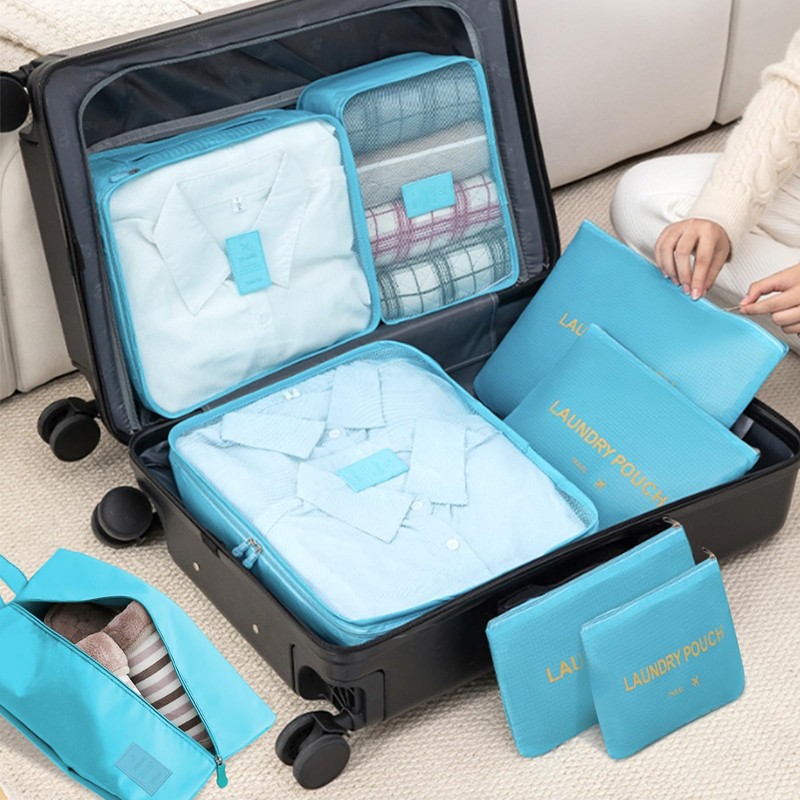8 Set Packing Cubes for Travel Luggage Packing Bags Reusable