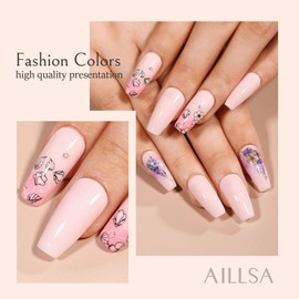 AILLSA Dip Powder Light Pink, Pink Dip Powder Nail 1 Oz, Nail Dipping Powder French Nail Art for Starter Manicure Salon DIY at Home, Dip Powder Colors Long Lasting, Odor-Free, Christmas's Selection