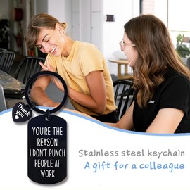 Work Coworker Bestie Chritsmas Going Away Gifts for Women Coworkers Boss Thank You Appreciation Gifts for Employee Office Friend Birthday Goodbye Gifts for Co Worker Black Keychain Gifts for Co Worker