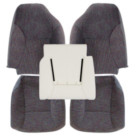 NLQR Driver and Passenger Side Bottom & Top Lean Back Replacement Seat Covers Cloth & Driver Bottom Foam Cushion Compatible with Dodge Ram 1500 2500 3500 1998 1999 2000 2001 2002