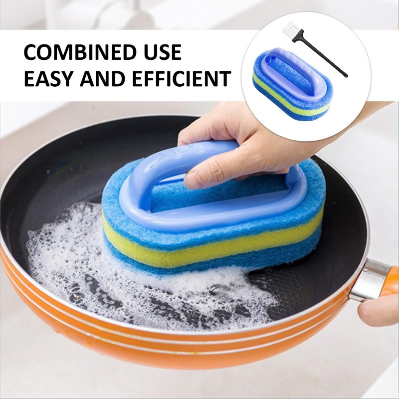 Pack of 2 Bathroom Cleaning Sponge with 2 Pieces Mini
