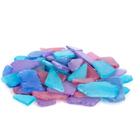 Sea Glass Craft - Beach Glass Craft - Blue Red & Purple - 11 Oz Sea Glass Décor - Sea Glass Vase Filler - Sea Glass Crafting - Bag of Sea Glass - Craft Glass - Vase Fillers Glass