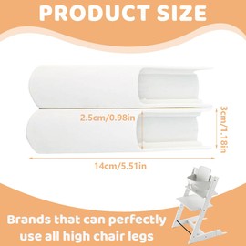 GXGM 2 Piece Extended Glider Set Compatible with Stokke Tripp Trapp High Chair, Compatible with Tripp Trapp Models, Children's High Chair Accessories, Foot Cover Safety (White)
