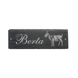 Goat Stable Sign Made of Slate with Name Door Sign for the Goat Hutch 22 x 8 cm Dekolando