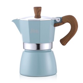 Espresso Maker Stovetop,Camping Moka Pot 2 Cup/120ML,Stove Top Espresso Italian Coffee Maker,Easy to Use (Blue)