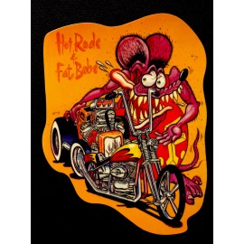 RAT FINK STICKER “HOT ROD & FAT BOB” 3“X 4”KICK ASS STICKER LIMITED VERY CLEAN!!
