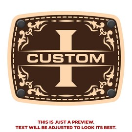 CityLocs Custom Initials Hat with Engraved Leather Patch - Letter: I, Hat Color: Blue Red White Trucker